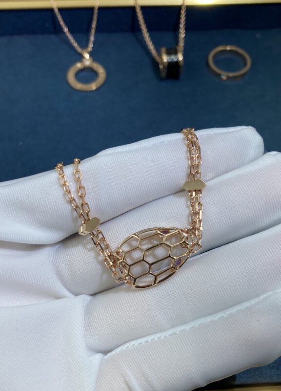 Amethyst Snake Bracelet, Rose Gold