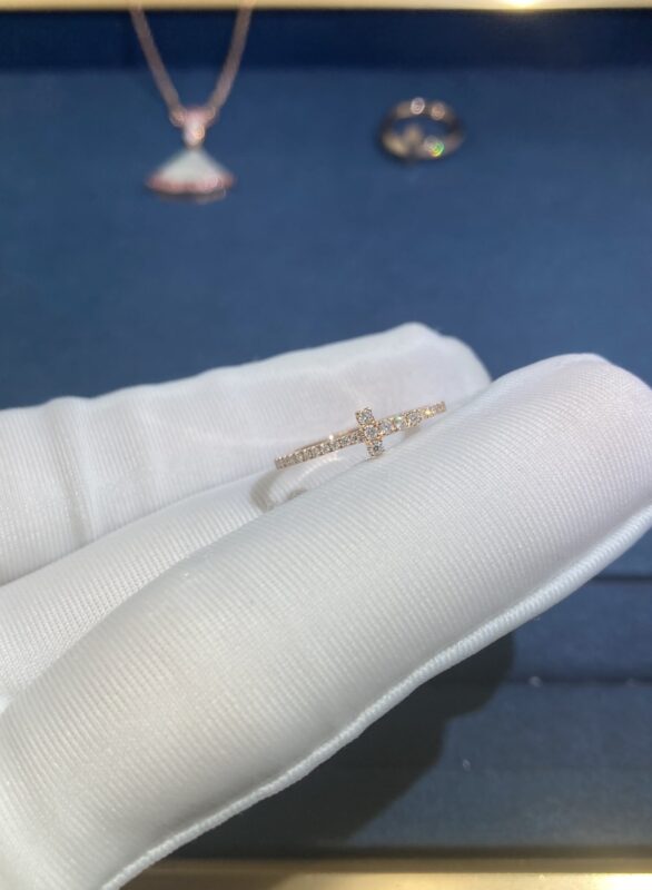 T1 Extra Narrow All Round Diamond Ring, Rose Gold