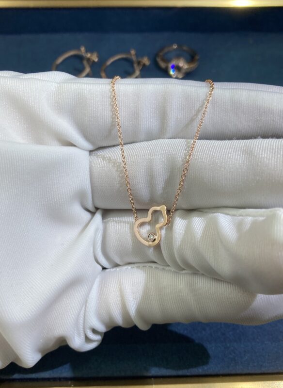 Openwork One Diamond Gourd Bracelet, Rose Gold