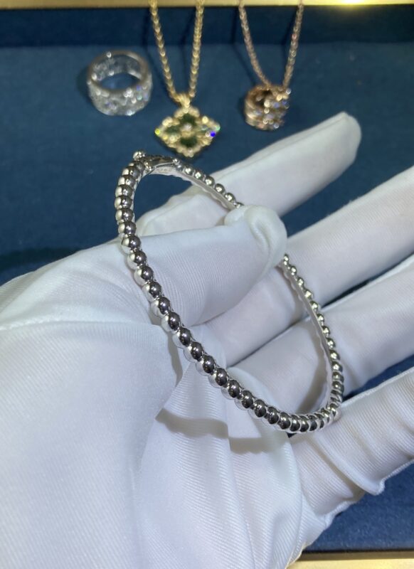 Bead Bracelet, White Gold