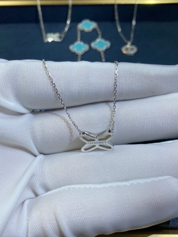 White Shell Cross Necklace, White Gold