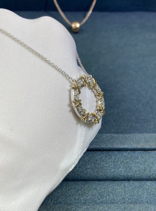 Tiffany’s Home X Necklace, Platinum + Yellow Gold