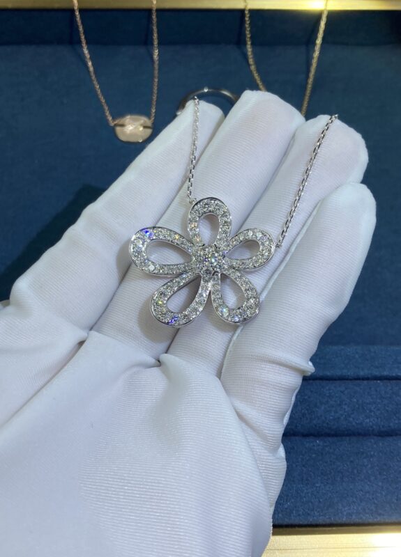 Dalai Lama Necklace, White Gold