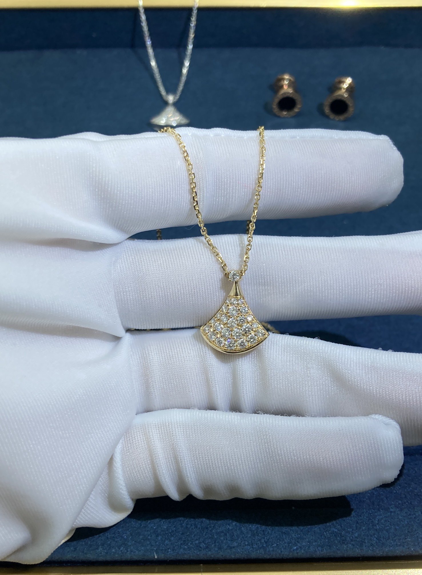 50181.jpg Petite Dress Necklace with Diamonds, Yellow Gold - Image 1