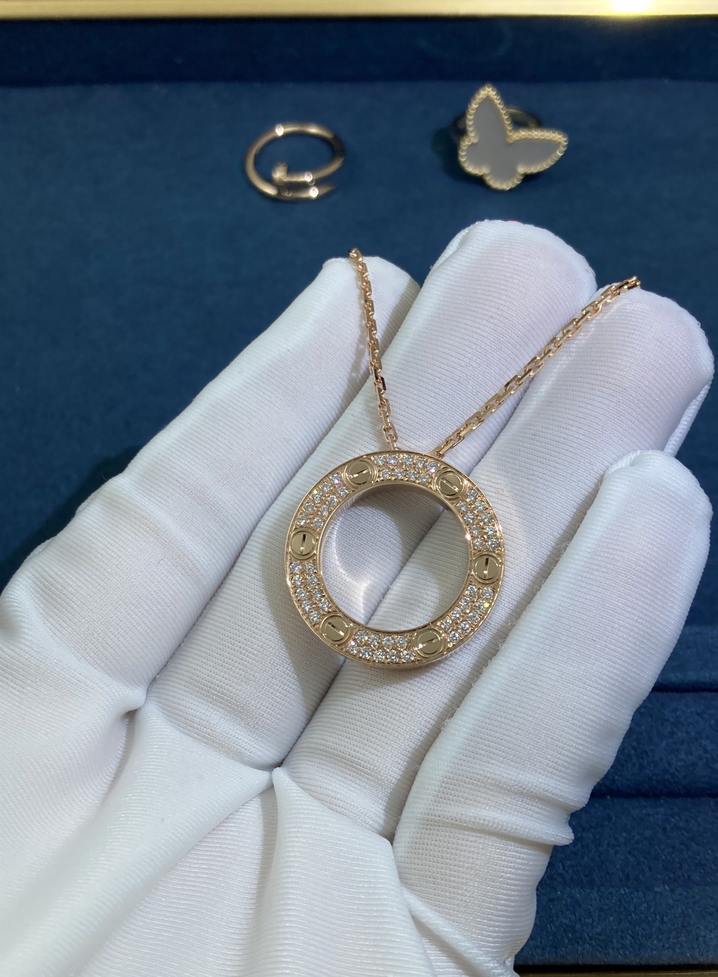 50209.jpg Flatbread Diamond Necklace, Rose Gold - Image 1