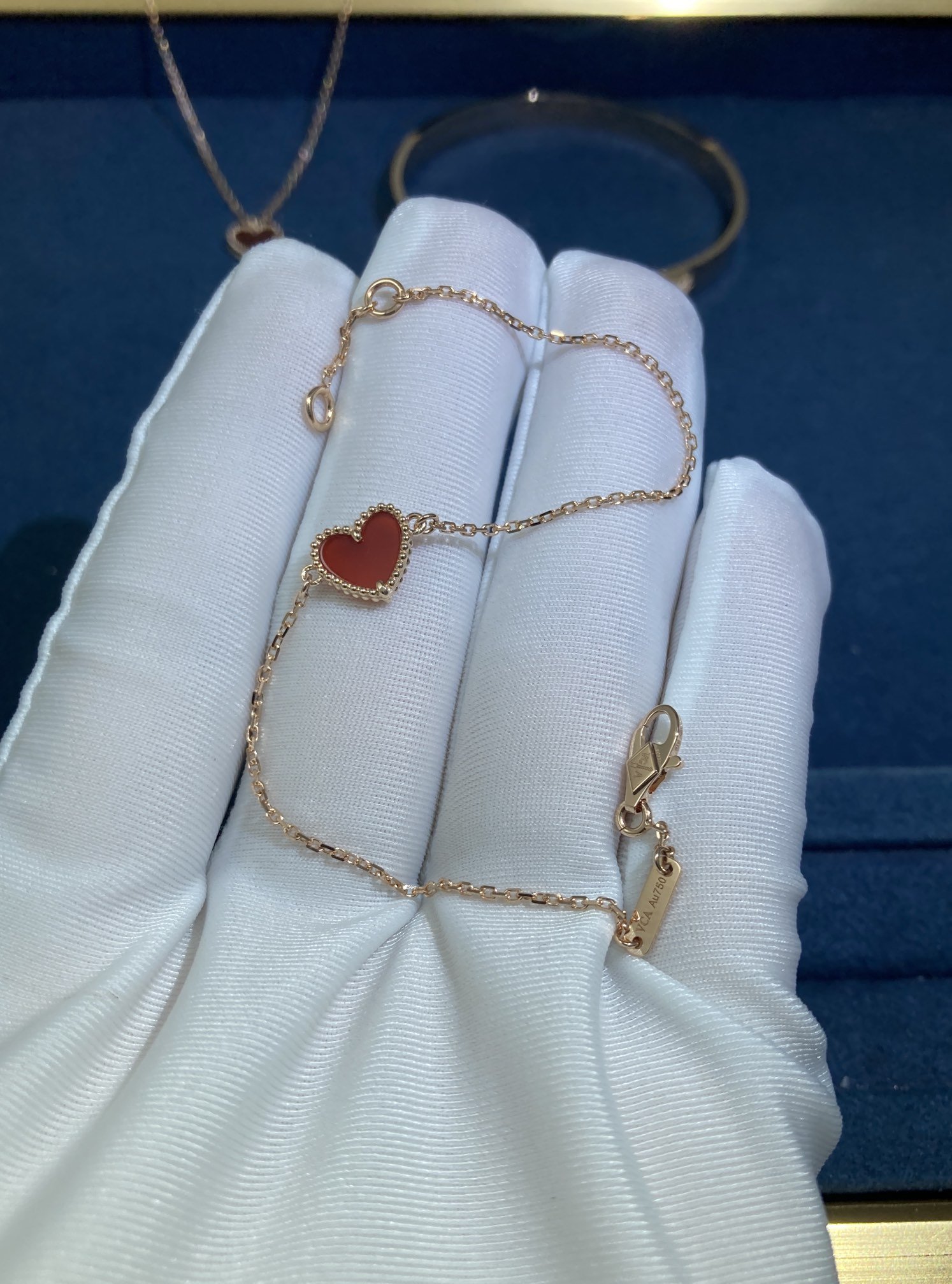 50269.jpg Carnelian Heart Bracelet, Rose Gold - Image 1