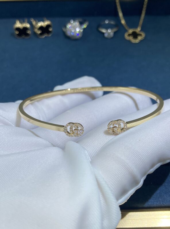 Diamond Open Bracelet, Yellow Gold