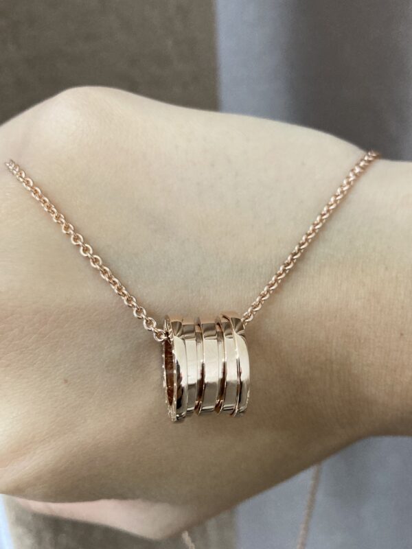 Plain Gold Spring Necklace, Rose Gold