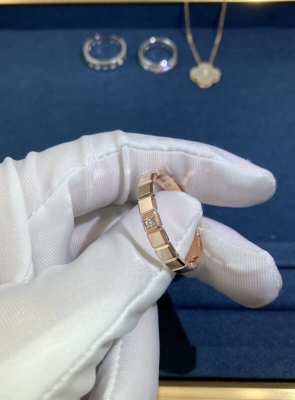 Chopin One Diamond Ring, Rose Gold