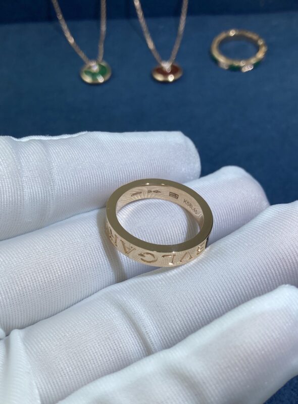 B Family One Diamond Logo Ring, Rose Gold