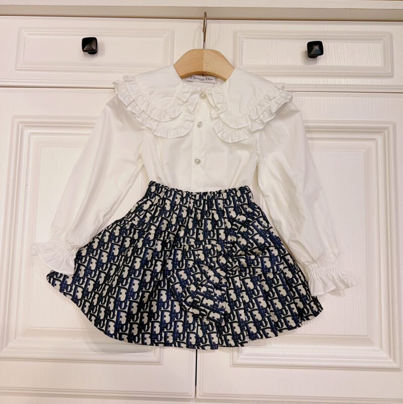 Dior Kid’s White Shirt & LL Logo T-shirt