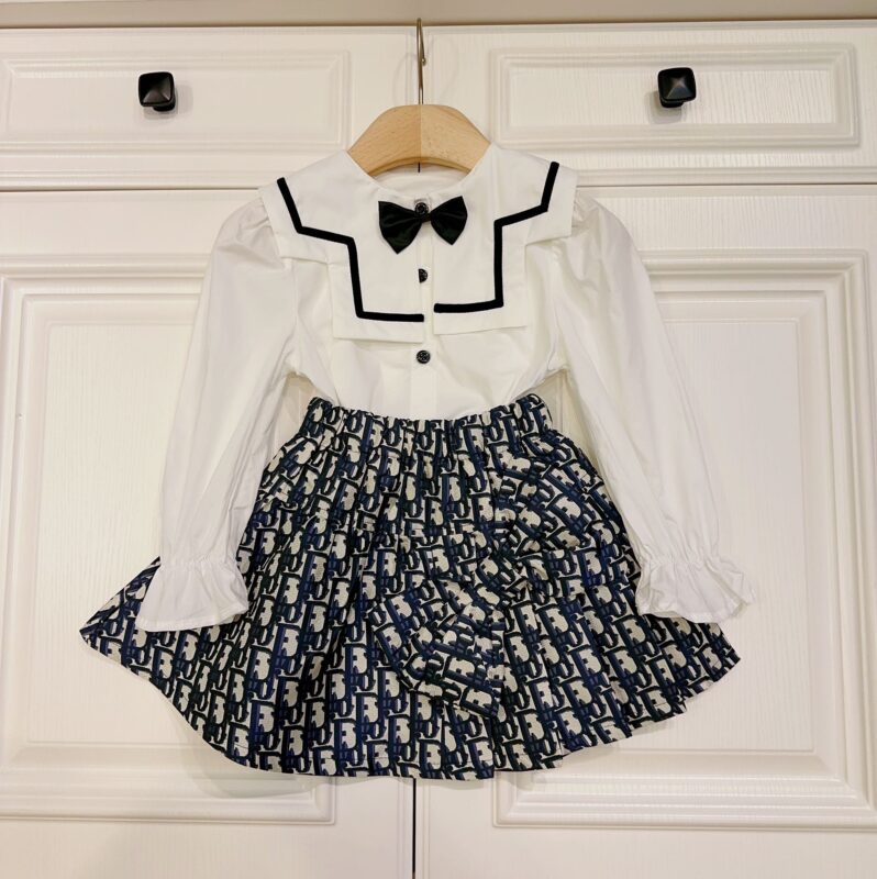 Dior Kid’s White Shirt & LL Logo T-shirt