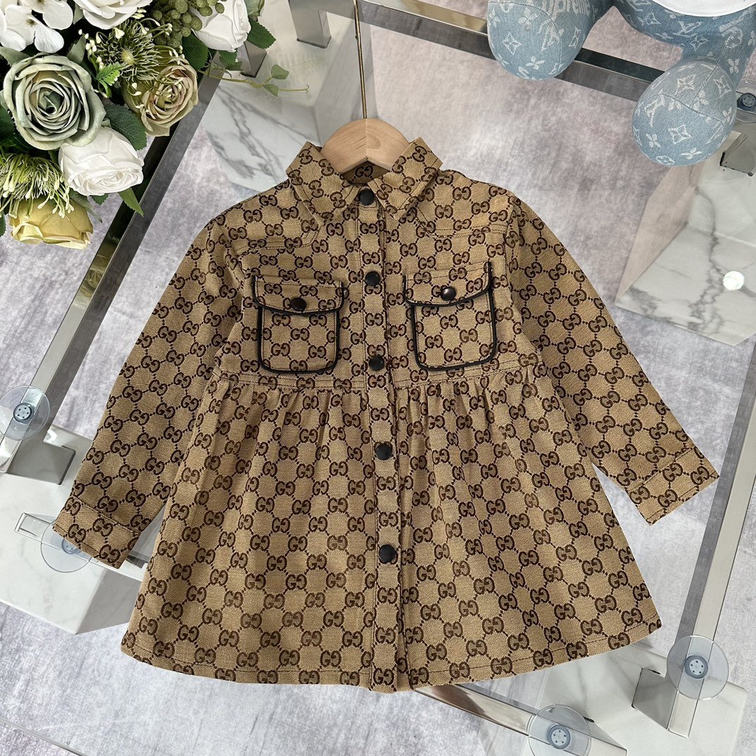 55063.jpg Gucci Kid's Checkered Shirt Dress - Image 1
