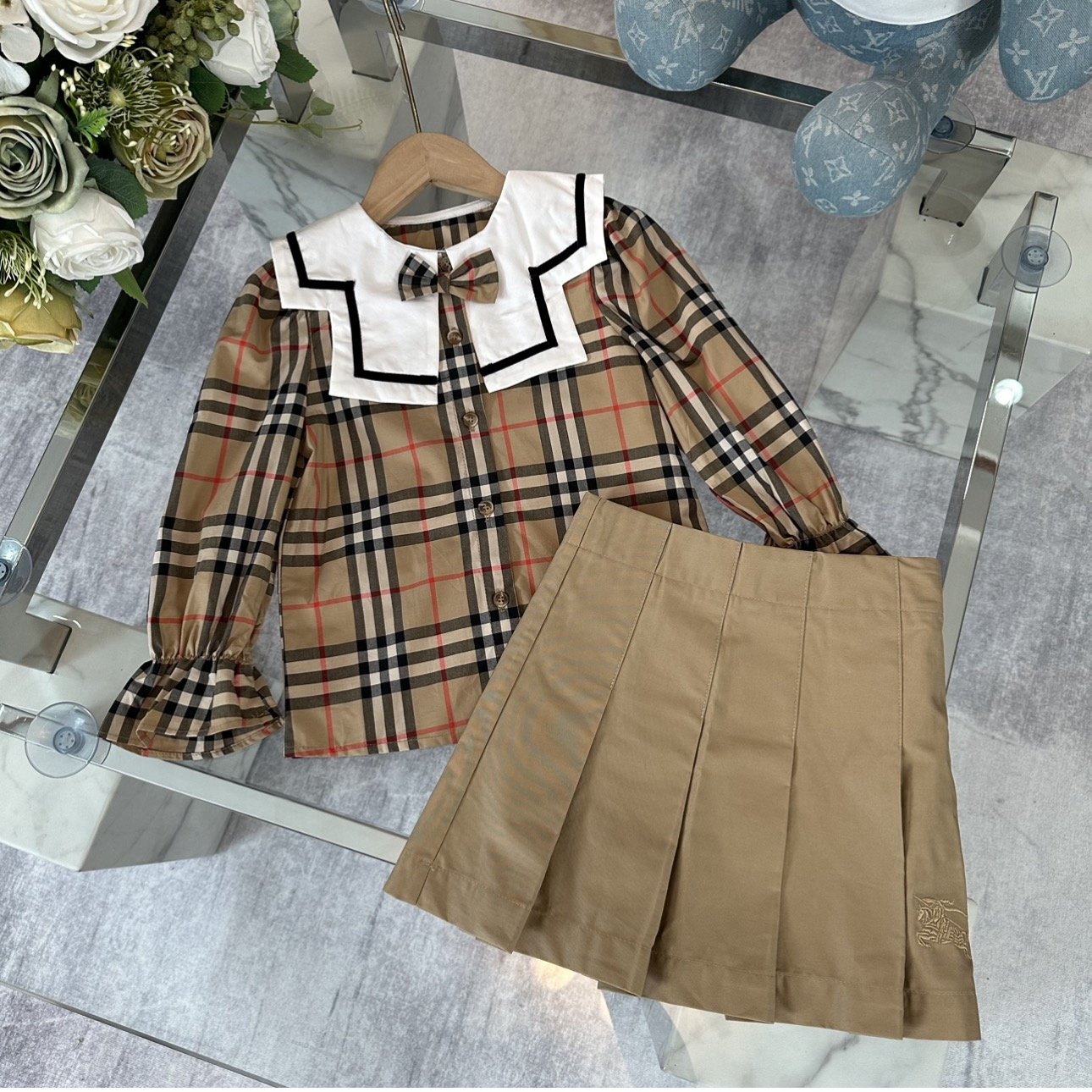 Burberry shirt and skirt best sale