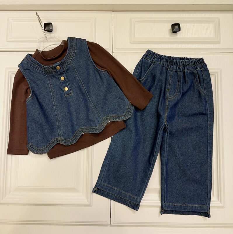 Chanel Denim Vest+Trousers & Sweater