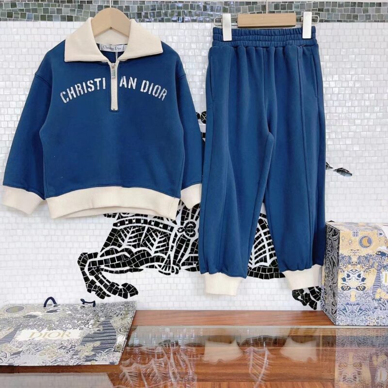 Dior Kids Half-zippered Sweater & Trousers