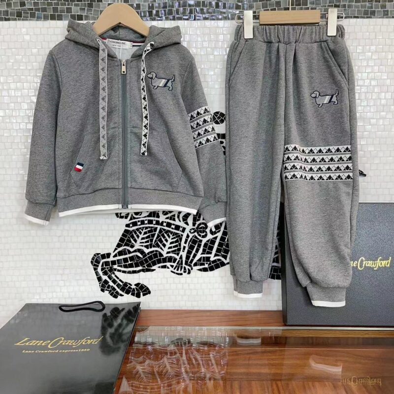 Thom Browne Kids Zippered Sweater & Trousers
