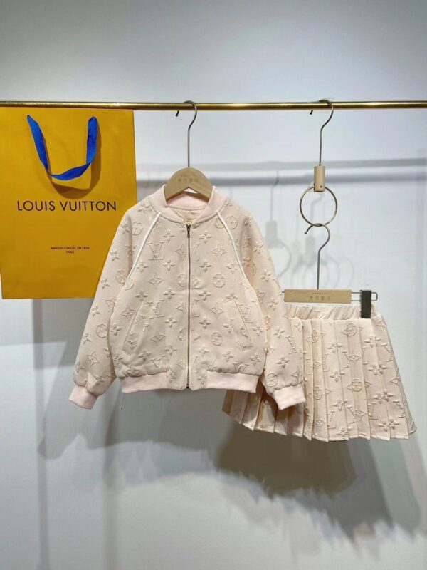 Louis Vuitton Kids Zippered Sweater & Skirt