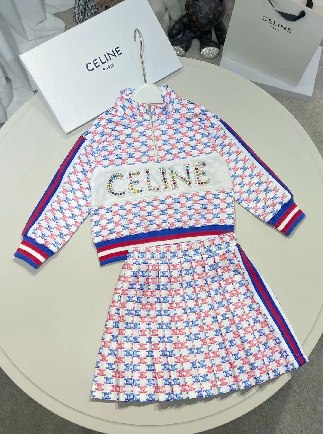 57215.jpg Celine Kids Half Zippered Sweater & Skirt - Image 1