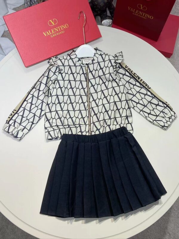 Valentino Kids Zippered Jacket & Skirt