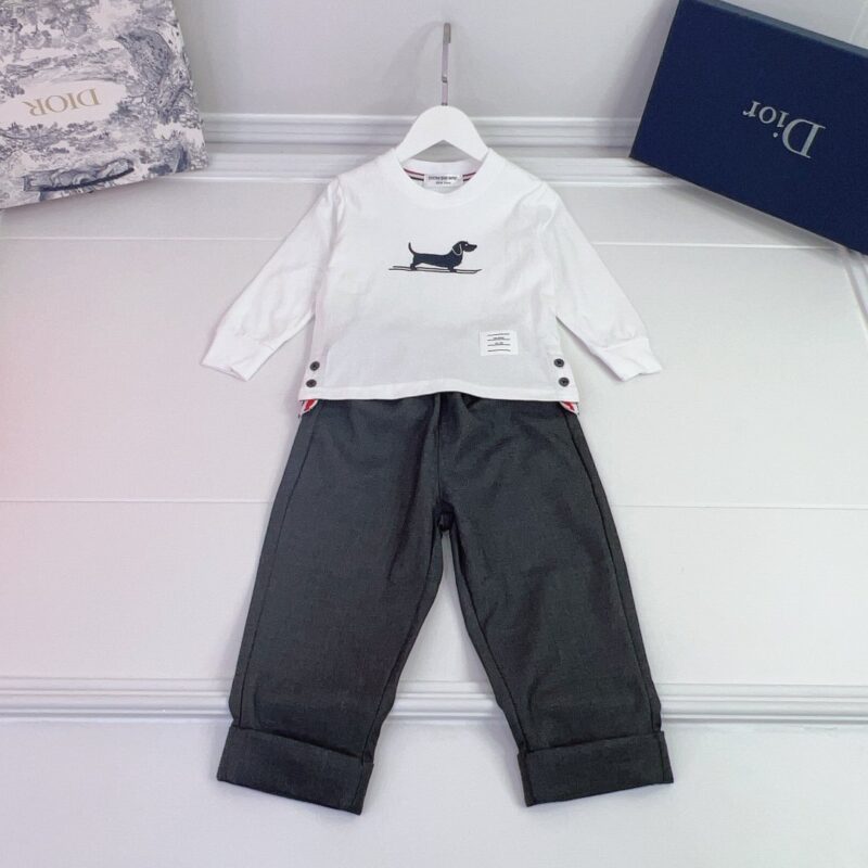 Thom Browne Kids Long-sleeve T-Shirt & Trousers