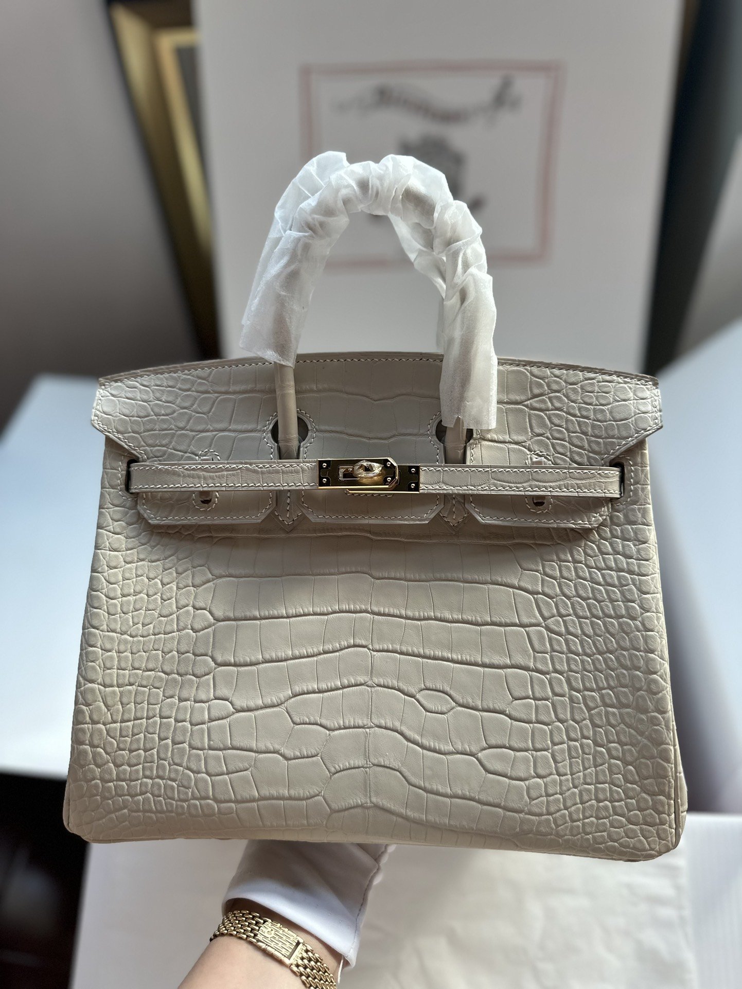 78129.jpg Birkin 25 Matte Crocodile - Image 1
