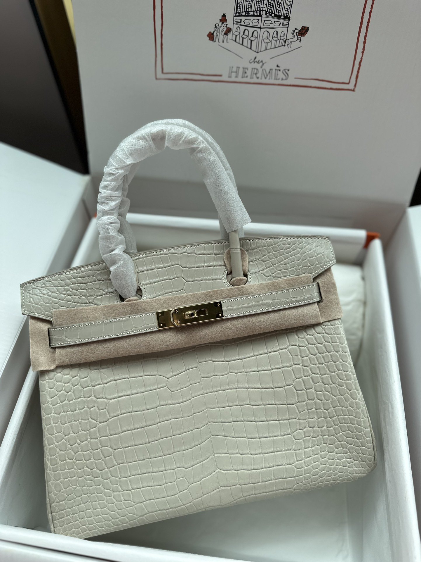 78280.jpg Birkin 30 Matte Porosus Crocodile - Image 1