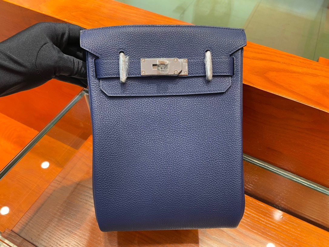 img_0062 Hac a Dos PM Backpack in Blue Nuit Togo - Image 1