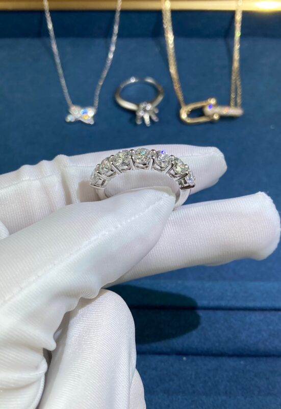 Seven Row Diamond Ring, Platinum