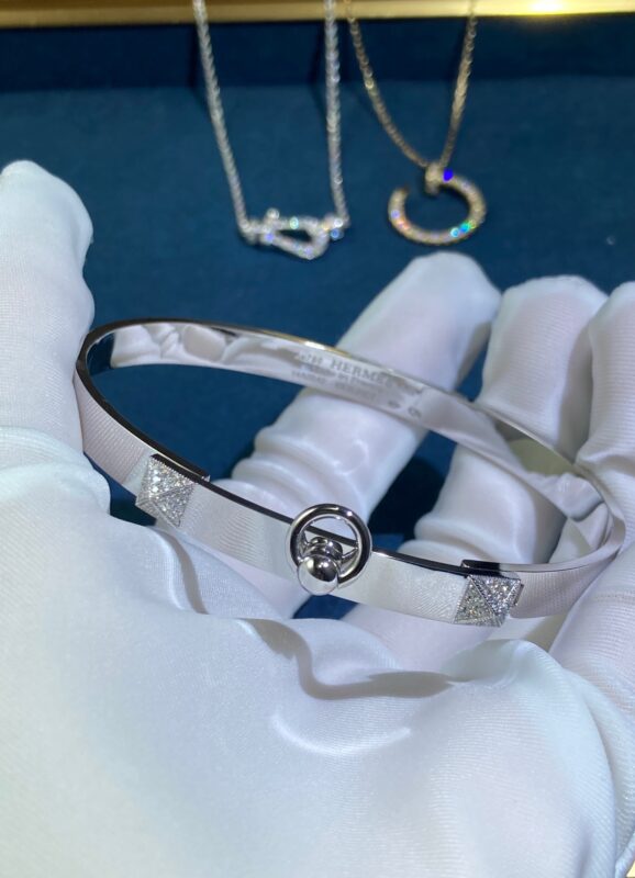 Hermès Bracelet, 14K White Gold