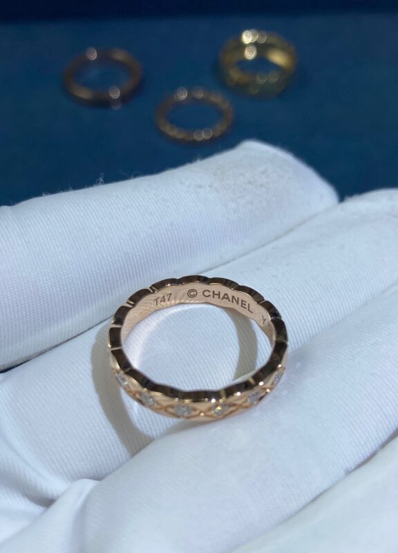 Narrow Diamond Ring, Rose Gold