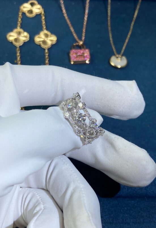 Full Diamond Ring, White Gold