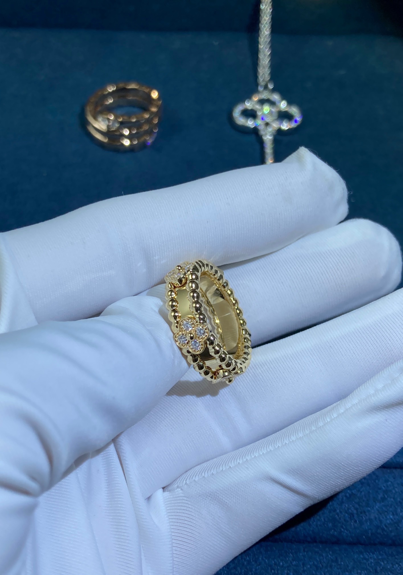 img_1080 Narrow Kaleidoscope Ring, Yellow Gold - Image 1