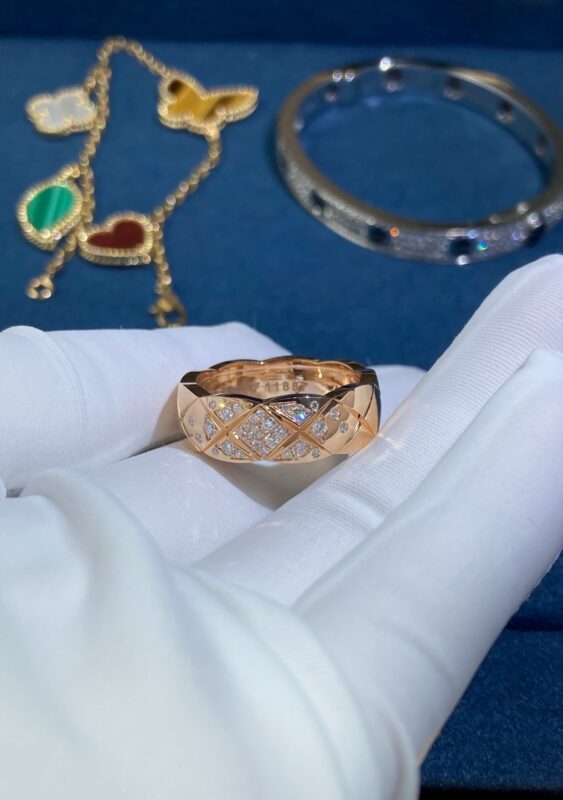 Diamond Band Ring, Rose Gold