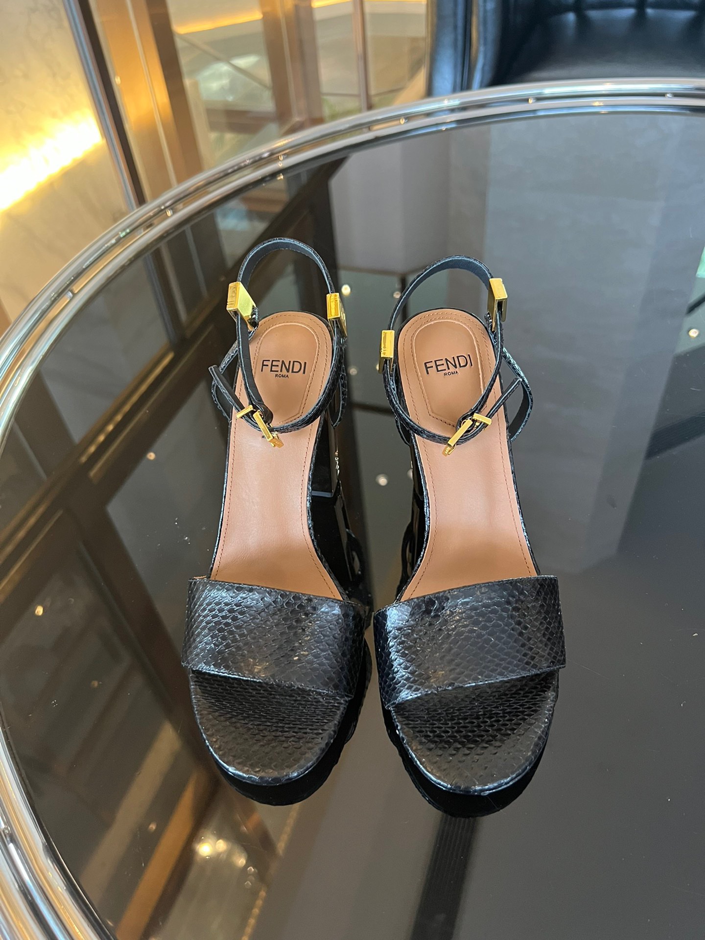 Fendi 2023 Delfina Round Toe Sandals