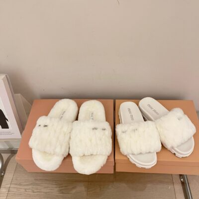 Miu Miu 2023 New Wool Slippers