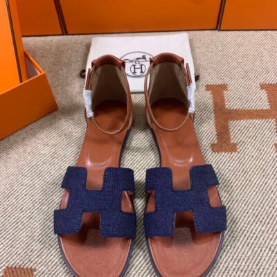 Hermes Sandals in Denim (Fully Handmade)