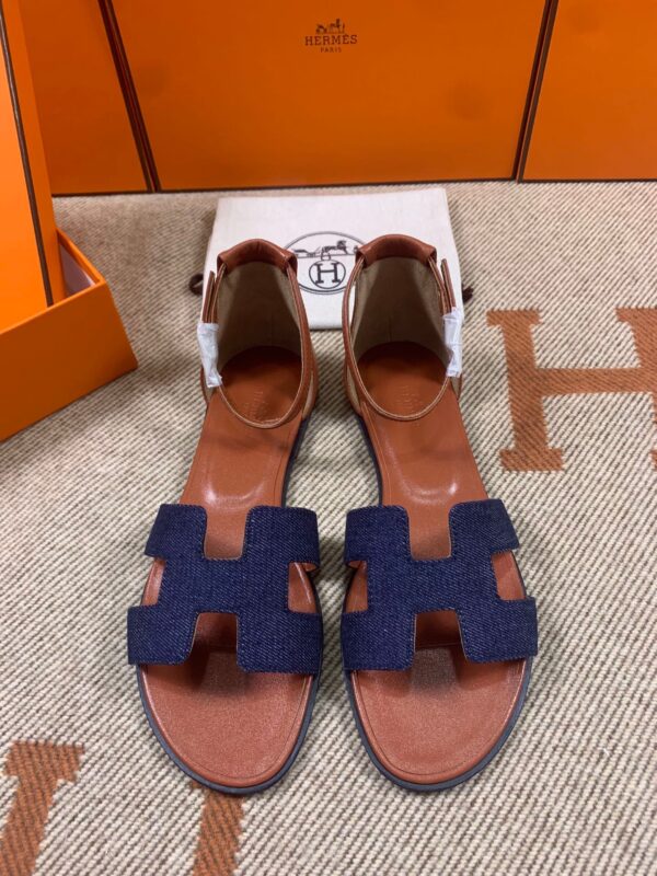 Hermes Sandals in Denim (Fully Handmade)