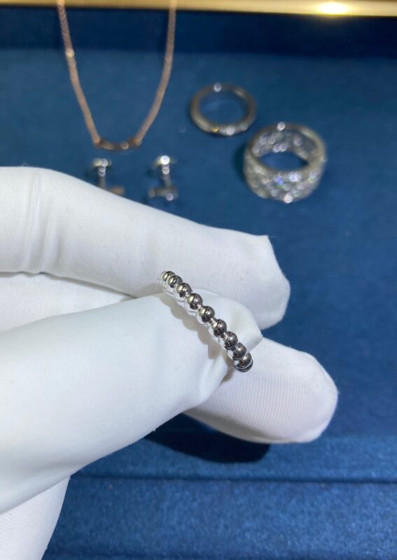 Bead Ring, White Gold