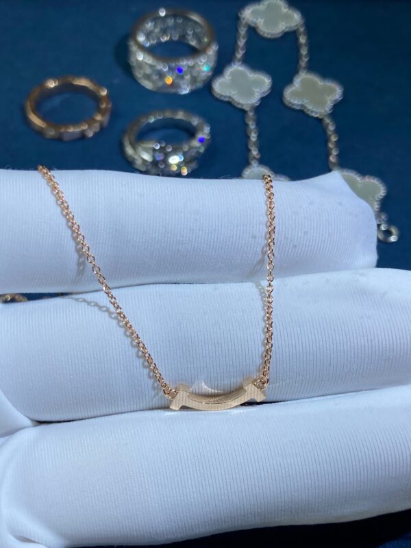 Mini Diamondless Smiley Necklace, Rose Gold