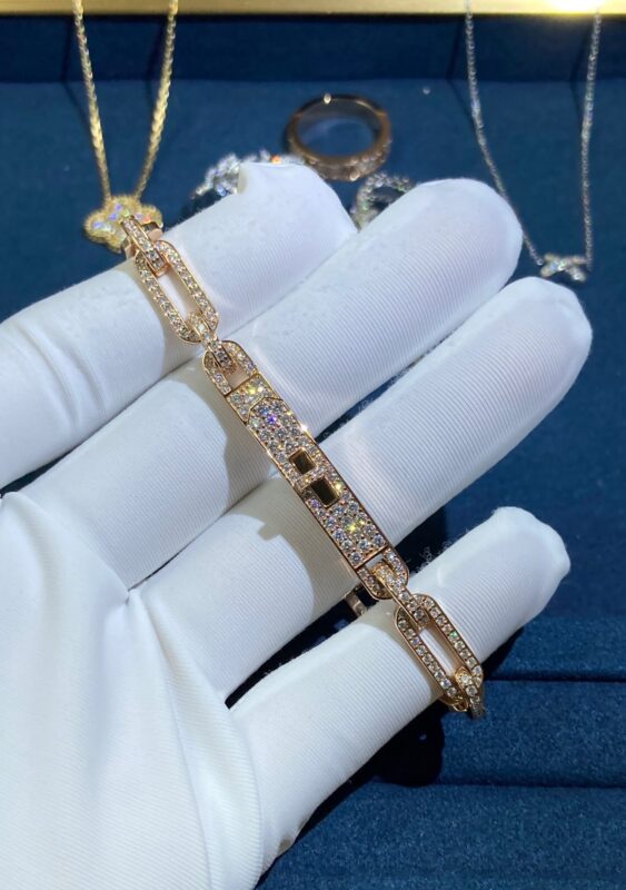 Kelly Full Diamond Bracelet, Rose Gold