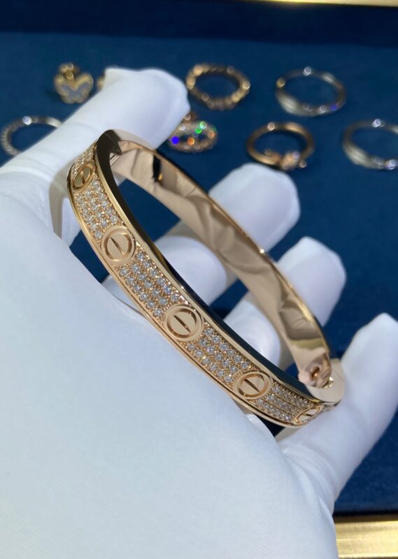 Wide Gypsophila Bracelet, Rose Gold