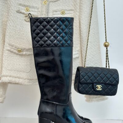 Chanel 2023 New Rhombic Chunky Heel Boots