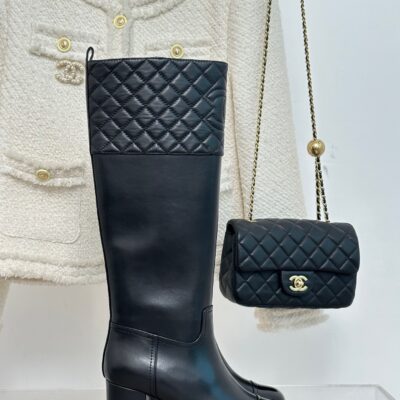 Chanel 2023 New Rhombic Chunky Heel Boots