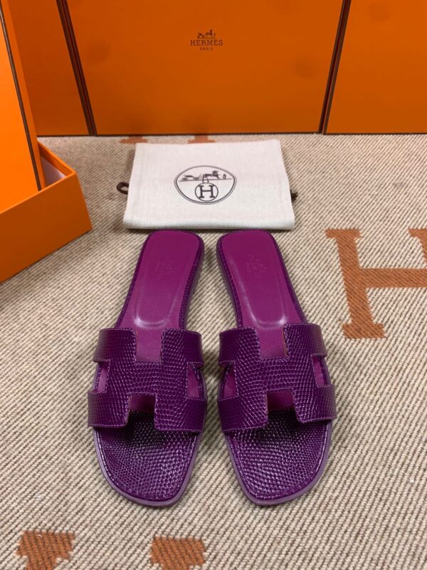 Hermes Oran Sandals in Lizard (Fully Handmade)