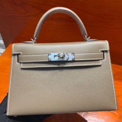 Mini Kelly Etoupe Epsom PHW