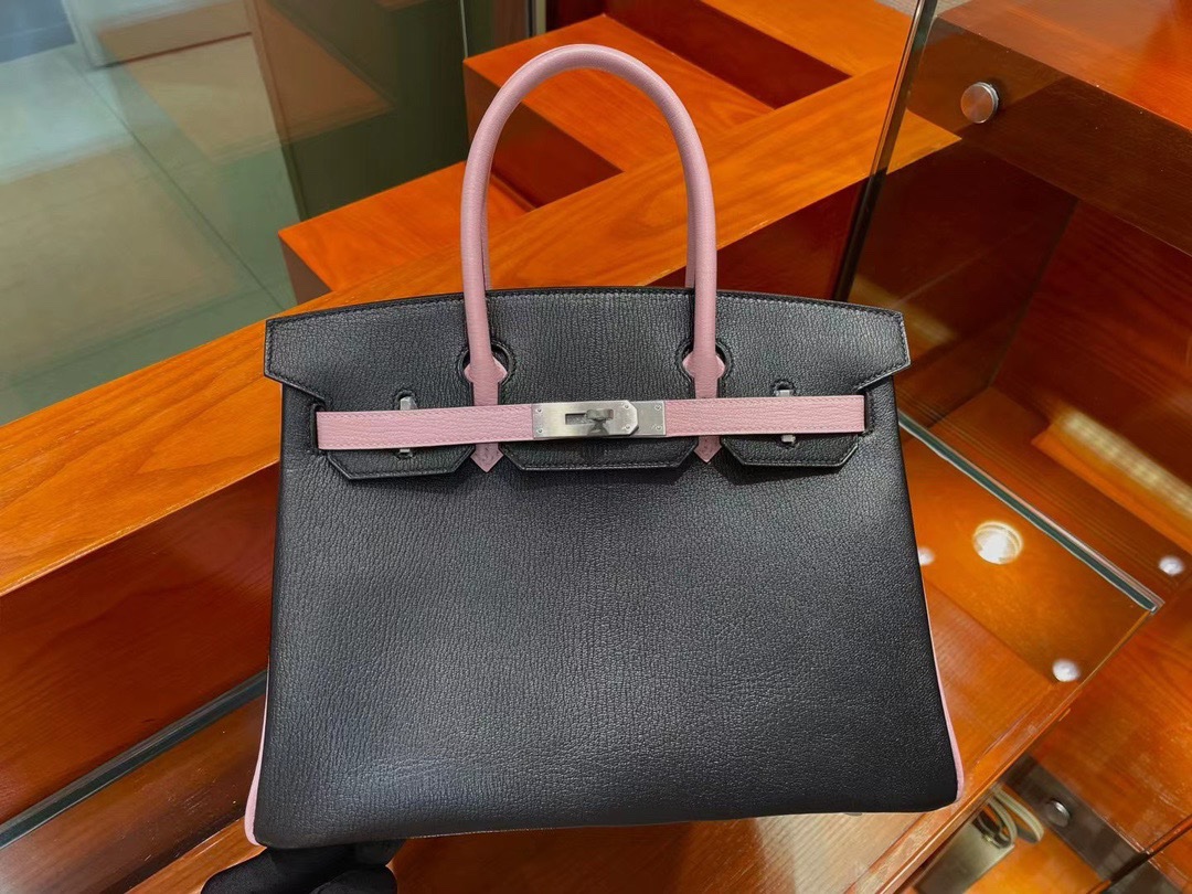 img_6555 Birkin 30 Black & Pink Togo PHW - Image 1