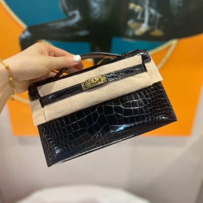 Kelly Pochette Shiny Alligator GHW