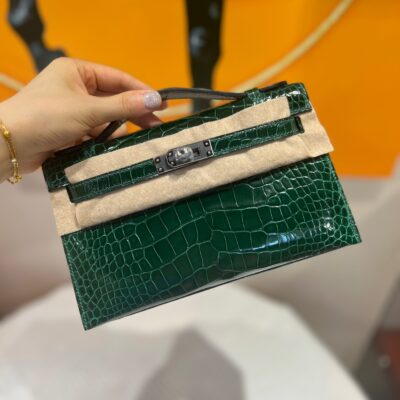 Kelly Pochette Shiny Alligator PHW