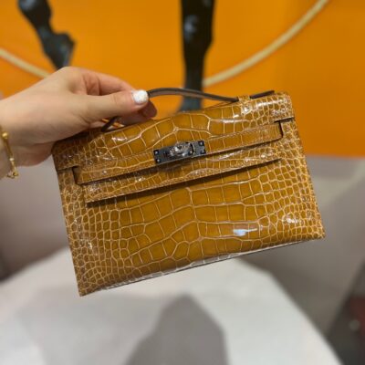 Kelly Pochette Shiny Alligator PHW